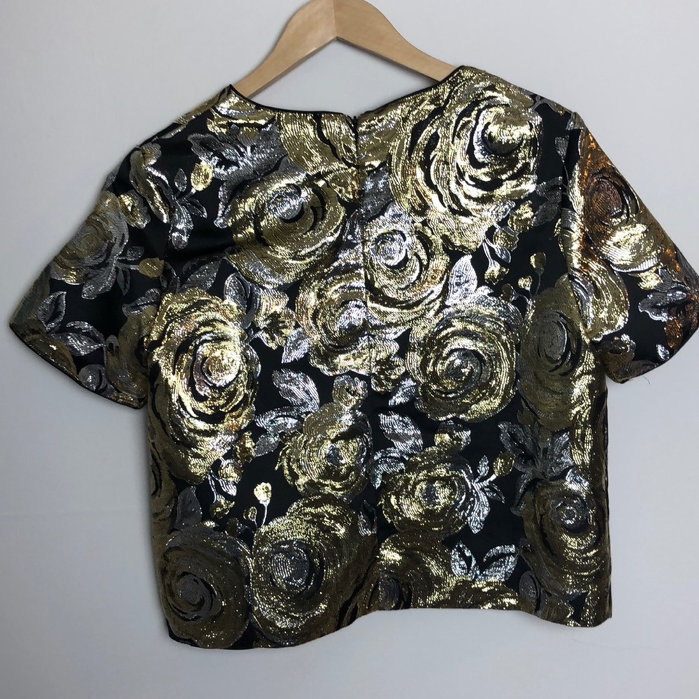 Ark & Co Silver & Gold Metallic Top Large NWT - Picture 5 of 8
